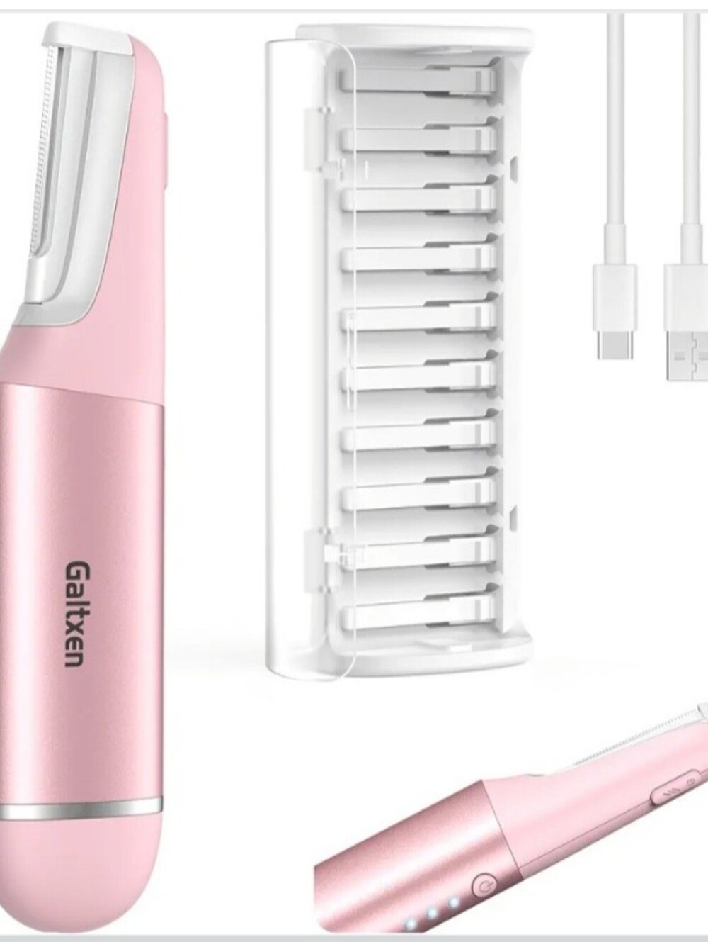 Galtxen Rechargeable Sonic Dermaplaning Tool Pink + 10 Blades NEW